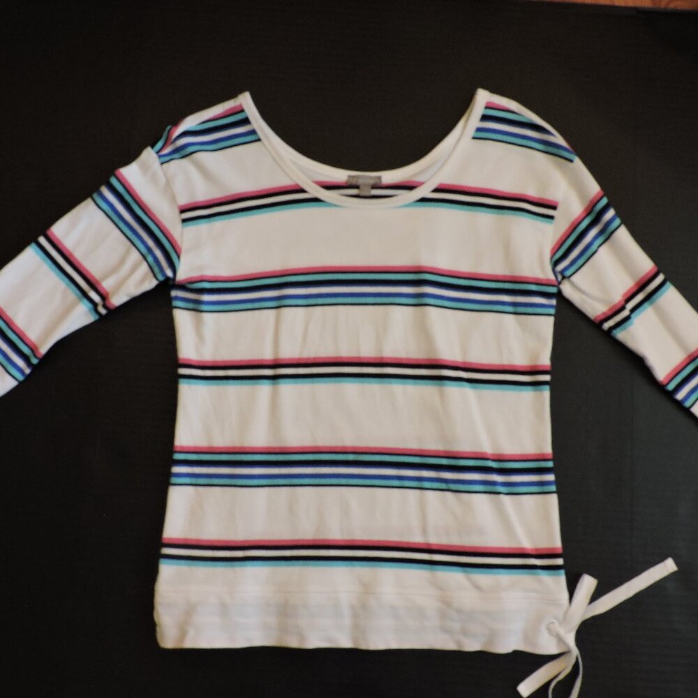 T by Talbots XS Misses BATEAU NECK TEE 3/4 sleeves